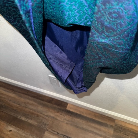 Nanette Lepore Green Blue Tapestry 90s Spaghetti Strap Mini Dress 6 Jewel Tone - Picture 5 of 9